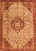 Serging Thickness of Machine Washable Medallion Orange Traditional Area Rugs, wshtr2574org