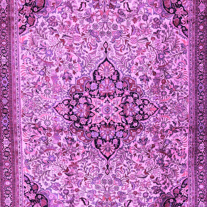 Machine Washable Medallion Purple Traditional Area Rugs, wshtr2574pur