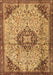 Machine Washable Medallion Brown Traditional Rug, wshtr2574brn