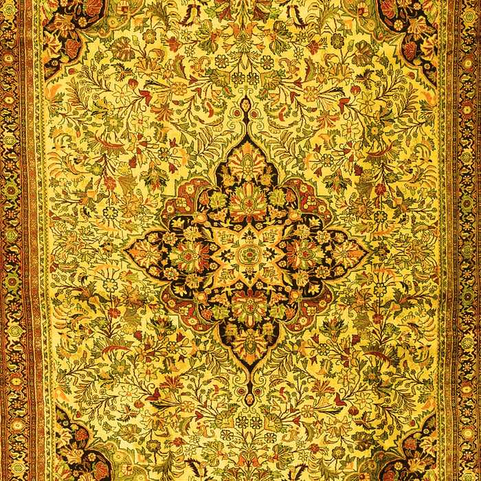 Medallion Yellow Traditional Rug, tr2574yw