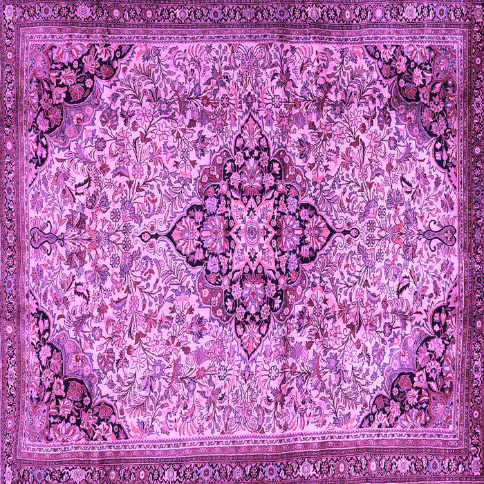 Square Medallion Purple Traditional Rug, tr2574pur