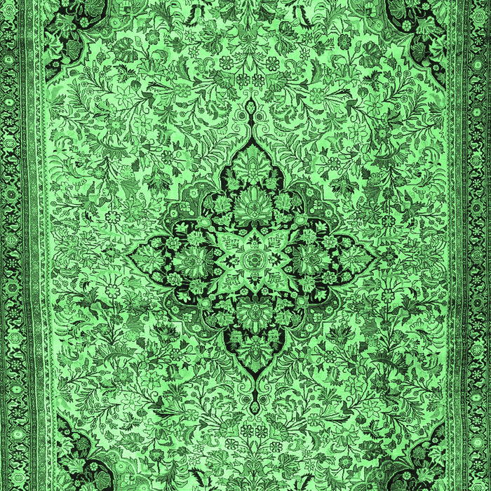 Medallion Emerald Green Traditional Rug, tr2574emgrn