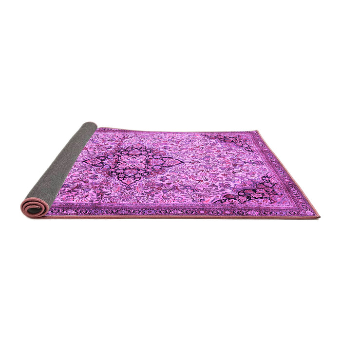 Sideview of Medallion Purple Traditional Rug, tr2574pur