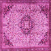 Square Medallion Pink Traditional Rug, tr2574pnk