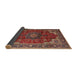 Sideview of Traditional Saffron Red Medallion Rug, tr2575