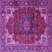 Square Medallion Purple Traditional Rug, tr2575pur