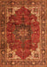 Serging Thickness of Machine Washable Medallion Orange Traditional Area Rugs, wshtr2575org