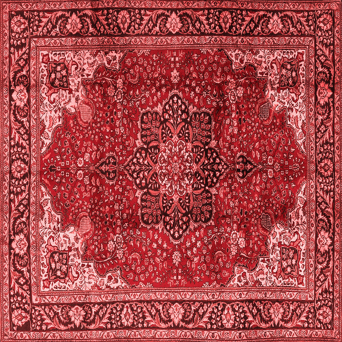 Machine Washable Medallion Red Traditional Rug, wshtr2575red