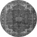 Square Medallion Gray Traditional Rug, tr2575gry