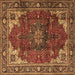 Square Medallion Brown Traditional Rug, tr2575brn