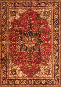 Medallion Orange Traditional Rug, tr2575org