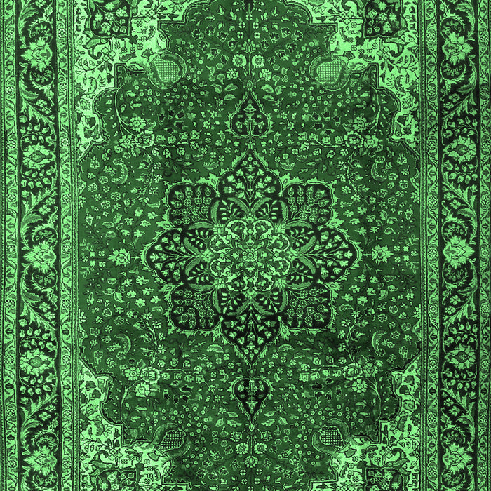 Medallion Emerald Green Traditional Rug, tr2575emgrn