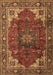 Machine Washable Medallion Brown Traditional Rug, wshtr2575brn