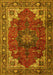 Medallion Yellow Traditional Rug, tr2575yw