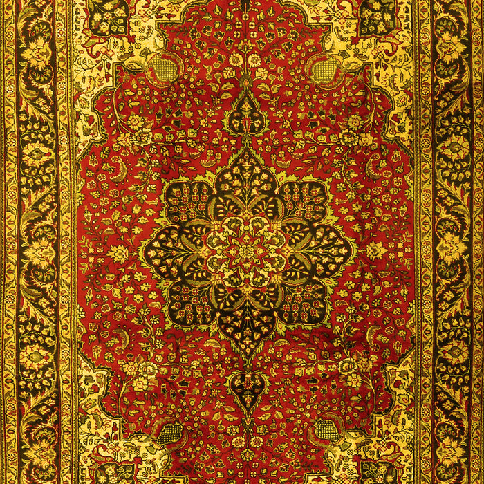 Medallion Yellow Traditional Rug, tr2575yw