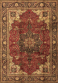 Medallion Brown Traditional Rug, tr2575brn