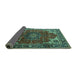 Sideview of Medallion Turquoise Traditional Rug, tr2575turq