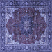 Square Medallion Blue Traditional Rug, tr2575blu