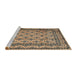 Sideview of Machine Washable Traditional Dark Brown Rug, wshtr2576