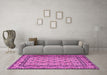 Machine Washable Persian Pink Traditional Rug in a Living Room, wshtr2576pnk