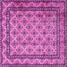 Square Machine Washable Persian Pink Traditional Rug, wshtr2576pnk