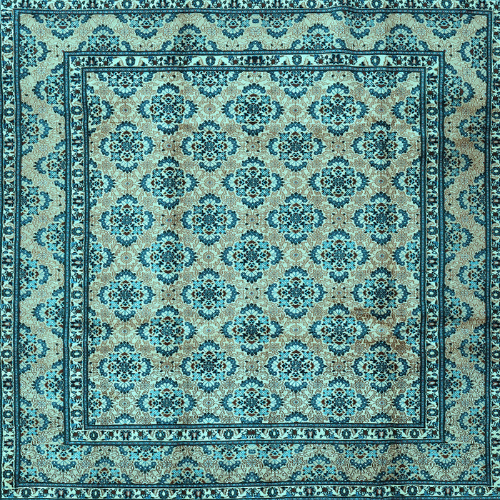Square Machine Washable Persian Light Blue Traditional Rug, wshtr2576lblu