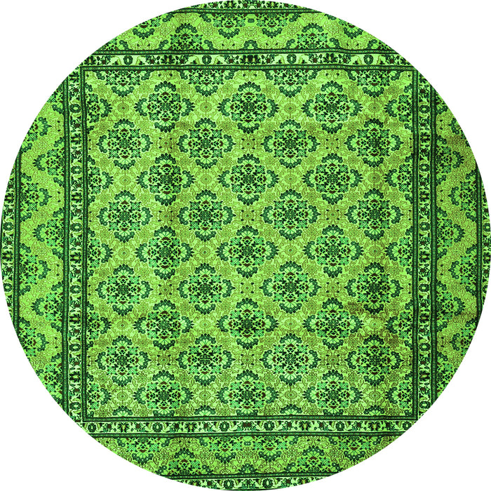 Square Persian Green Traditional Rug, tr2576grn