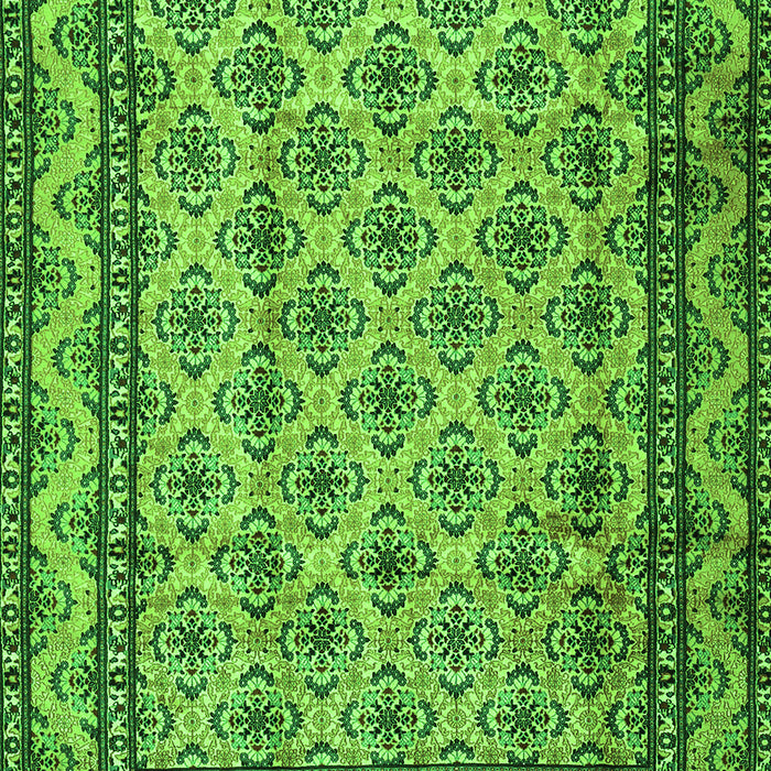 Serging Thickness of Machine Washable Persian Green Traditional Area Rugs, wshtr2576grn