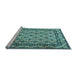 Sideview of Machine Washable Persian Light Blue Traditional Rug, wshtr2576lblu