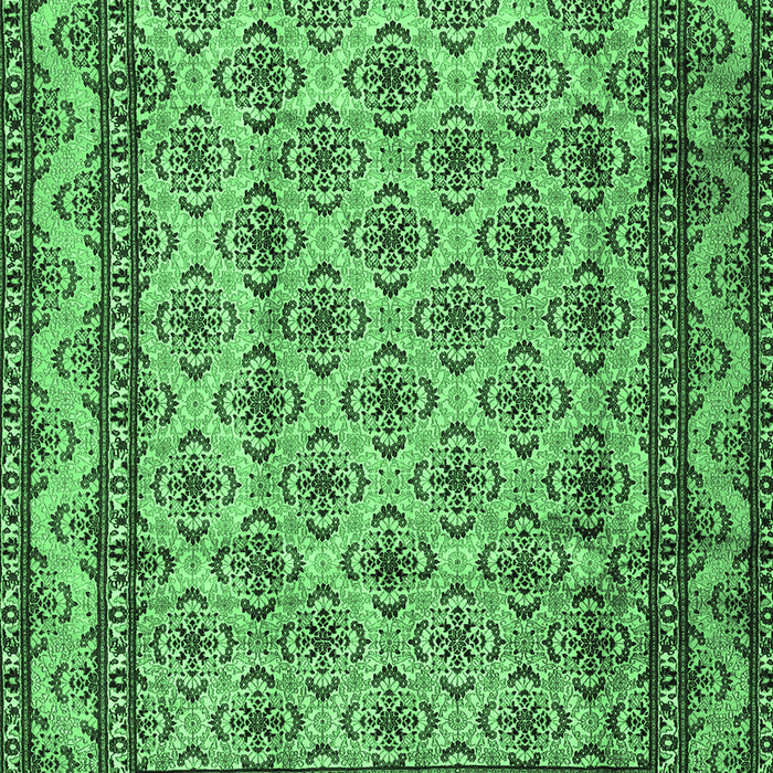 Machine Washable Persian Emerald Green Traditional Area Rugs, wshtr2576emgrn
