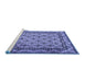 Sideview of Machine Washable Persian Blue Traditional Rug, wshtr2576blu