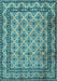 Machine Washable Persian Light Blue Traditional Rug, wshtr2576lblu