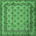 Square Persian Emerald Green Traditional Rug, tr2576emgrn