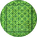 Machine Washable Persian Green Traditional Area Rugs, wshtr2576grn