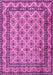 Machine Washable Persian Pink Traditional Rug, wshtr2576pnk