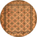 Machine Washable Persian Orange Traditional Area Rugs, wshtr2576org