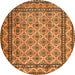 Square Persian Orange Traditional Rug, tr2576org