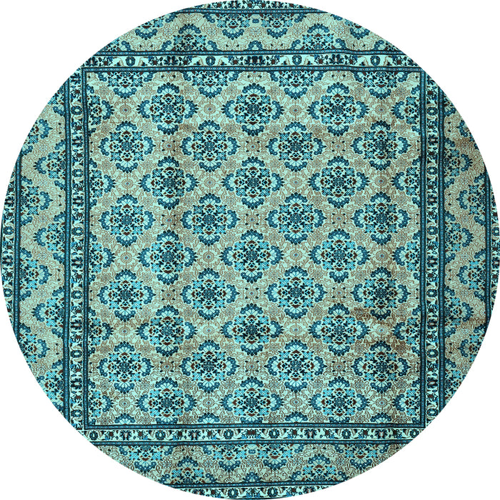 Round Persian Light Blue Traditional Rug, tr2576lblu