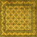 Square Persian Yellow Traditional Rug, tr2576yw