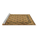 Sideview of Machine Washable Persian Brown Traditional Rug, wshtr2576brn