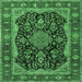 Square Persian Emerald Green Traditional Rug, tr2577emgrn
