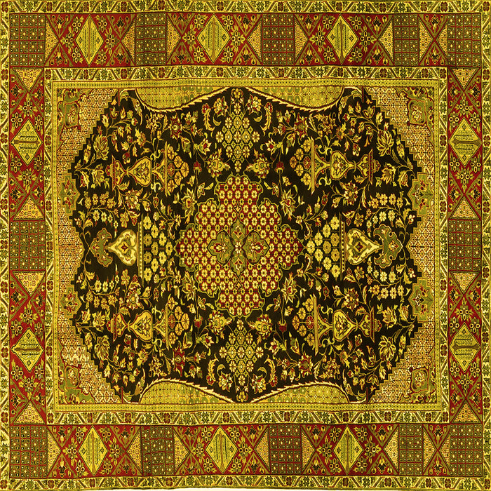 Square Persian Yellow Traditional Rug, tr2577yw