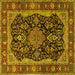 Square Persian Yellow Traditional Rug, tr2577yw