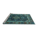 Sideview of Machine Washable Persian Light Blue Traditional Rug, wshtr2577lblu