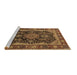 Sideview of Machine Washable Persian Brown Traditional Rug, wshtr2577brn