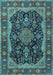 Machine Washable Persian Light Blue Traditional Rug, wshtr2577lblu