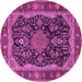 Round Persian Pink Traditional Rug, tr2577pnk