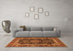 Machine Washable Persian Orange Traditional Area Rugs in a Living Room, wshtr2577org