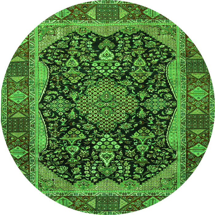 Machine Washable Persian Green Traditional Area Rugs, wshtr2577grn