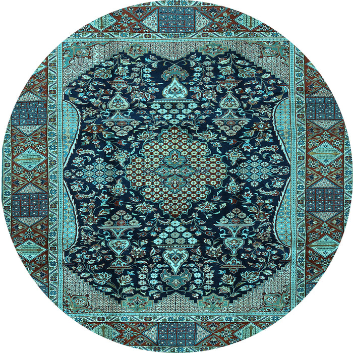 Round Persian Light Blue Traditional Rug, tr2577lblu